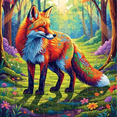 Bright Fox in the Forest Jigsaw Puzzle