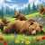 Mother Bear with Cubs on a Mountain Meadow Jigsaw Puzzle