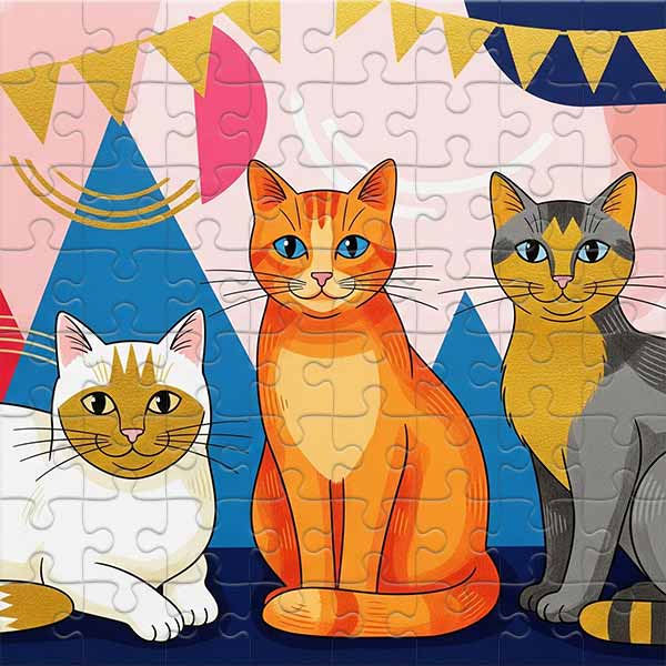 Three Cheerful Cats Jigsaw Puzzle