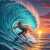 Surfen bei Sonnenuntergang Puzzle