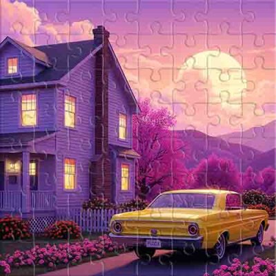 Noche en tonos rosas Rompecabezas