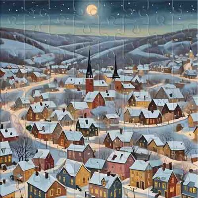 Hiver féerique dans la vieille ville Puzzle