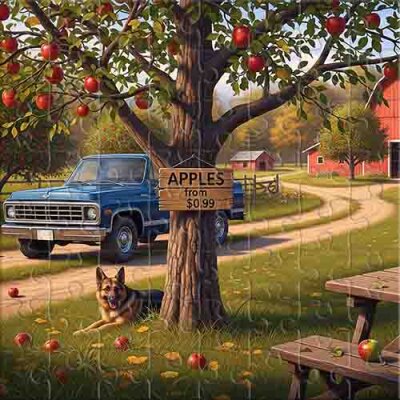 Harvesting at the Apple Farm Jigsaw Puzzle