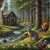 Forester's Hut in a Pine Forest Jigsaw Puzzle