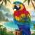 Bunter Papagei und Tropeninsel Puzzle