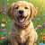 Chiot retriever parmi les fleurs sauvages Puzzle