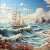 Meereslandschaft mit Schiff und Wellen Puzzle