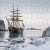 Holzsegelschiff an verschneiten Felsen Puzzle