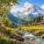 Berglandschaft mit Pferden und einer Hütte Puzzle