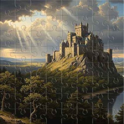 Medieval Fortress Above the River Jigsaw Puzzle