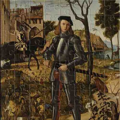 Joven caballero en un paisaje (Vittore Carpaccio) Rompecabezas