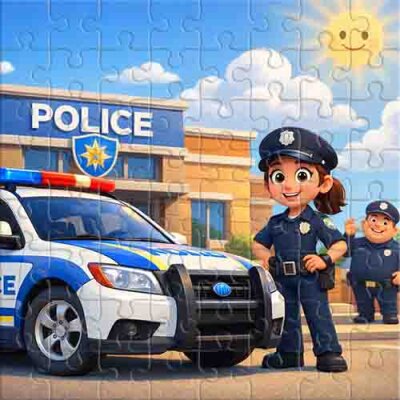 La police amicale veille sur la ville Puzzle