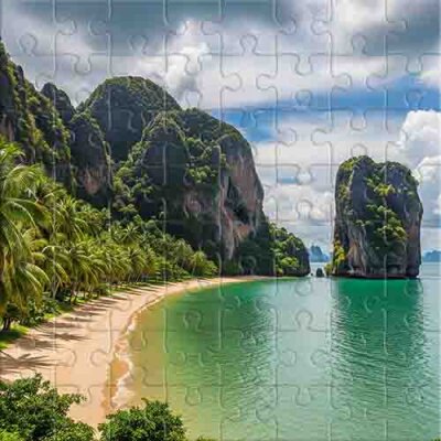 Tropisches Paradies zwischen Felsen Puzzle