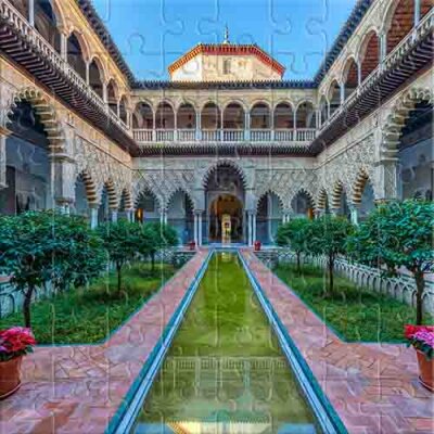 Sunny Seville and the Royal Alcázar Jigsaw Puzzle