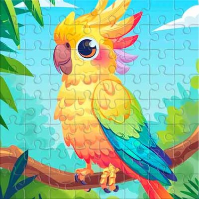 Conure Soleil dans la jungle tropicale Puzzle