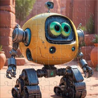 L'explorateur jaune des canyons de sable Puzzle