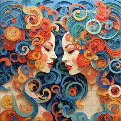 La magie des motifs en papier Puzzle