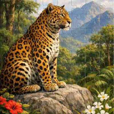 La mirada concentrada del jaguar - Rompecabezas en línea | Jigsaw ...