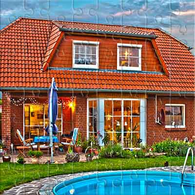 Soirée douillette au bord de la piscine Puzzle