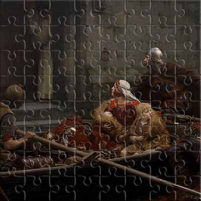 In Times of Peril (Edmund Leighton) Jigsaw Puzzle