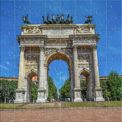 Arco del Triunfo en el centro de Milán Rompecabezas