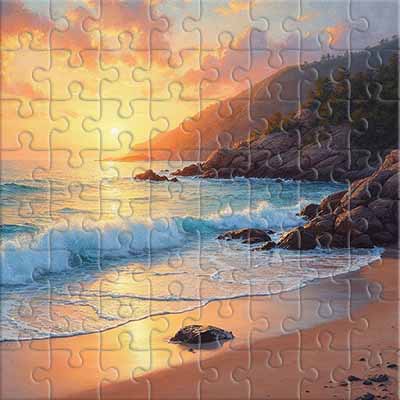 Puesta de sol en la costa - Rompecabezas en línea | Jigsaw Puzzles Online