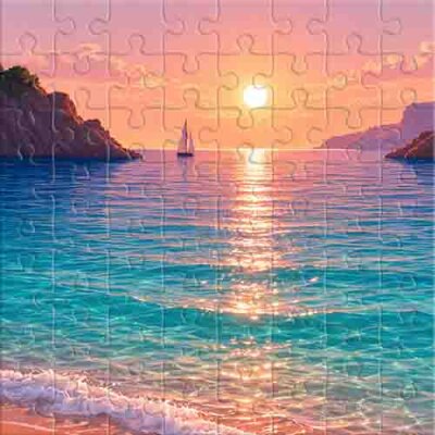 Sailboat in the Rays of the Evening Sun Jigsaw Puzzle