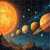 Planetary alignment over a mountain horizon Jigsaw Puzzle