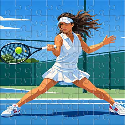 Reine du court de tennis Puzzle