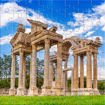 Ruins of the Tetrapylon in the Ancient City of Aphrodisias Jigsaw Puzzle