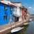 Casas y barcos coloridos en el canal de Burano (Venecia) Rompecabezas