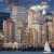 Skyscrapers of New York and a White Sailboat Jigsaw Puzzle