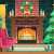 Chambre de Noël avec cheminée et sapin de Noël Puzzle