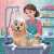 Baden eines Golden Retrievers Puzzle