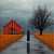 Route d'automne et silhouette solitaire Puzzle