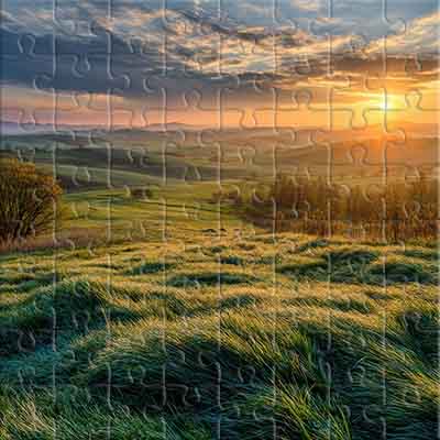 Sol de mañana sobre campos verdes - Rompecabezas en línea | Jigsaw ...