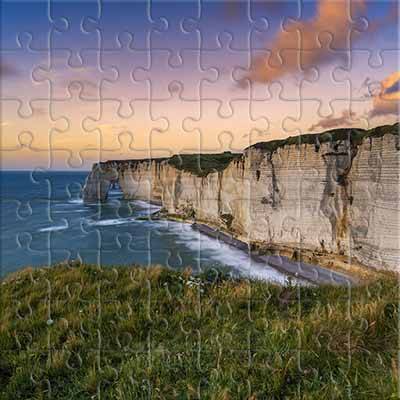 Abendsonne über den Klippen der Normandie