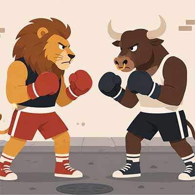 Club de combat : Lion contre taureau Puzzle