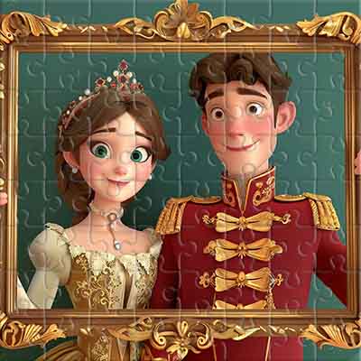 Retrato de cuento de hadas de un príncipe y una princesa Rompecabezas