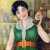 Retro-Poster mit einem Mädchen in grünem Kleid Puzzle
