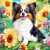 Perro Papillón entre flores Rompecabezas