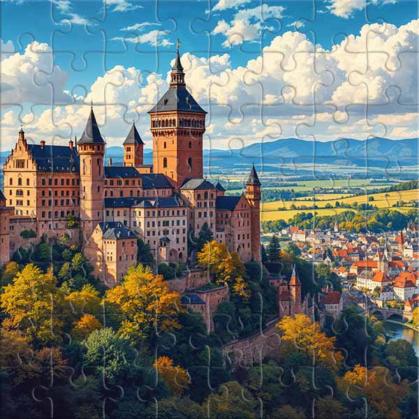 Die Burg mit Blick auf die Stadt Puzzle
