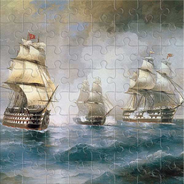 Brigg "Merkur" von zwei türkischen Schiffen angegriffen Puzzle