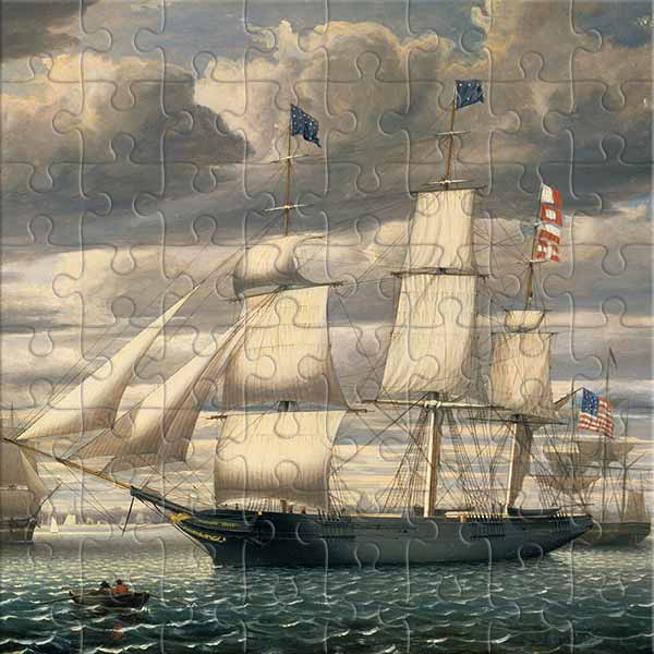 Clipper-Schiff „Southern Cross“ verlässt den Hafen von Boston Puzzle
