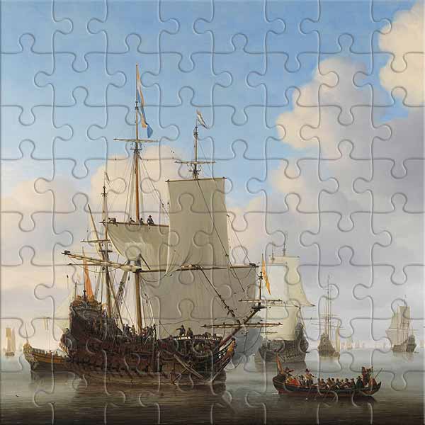 Niederländische Schiffe bei ruhiger See Puzzle