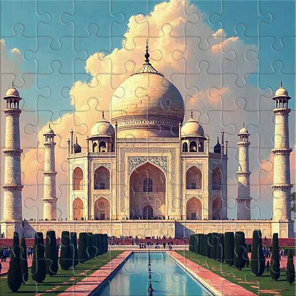 Taj Mahal - Das Herz Indiens unter dem Sommerhimmel Puzzle