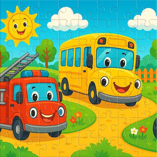 Freunde auf Rädern Puzzle