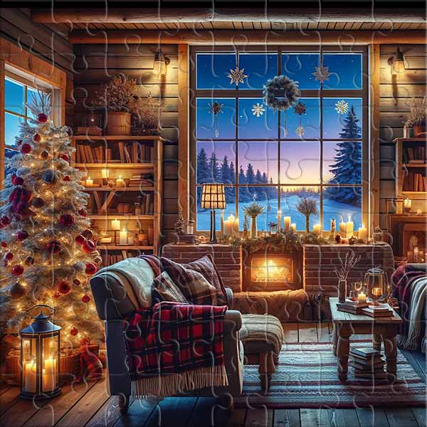 Gemütlicher Abend vor Weihnachten Puzzle