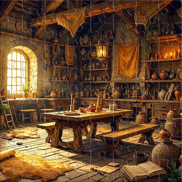 Mittelalterliches Zimmer - Alltag vergangener Zeiten Puzzle