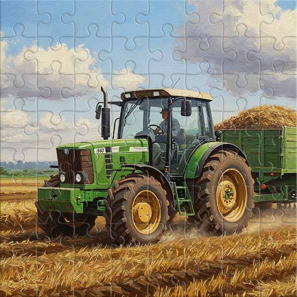 Traktor auf dem Feld Puzzle